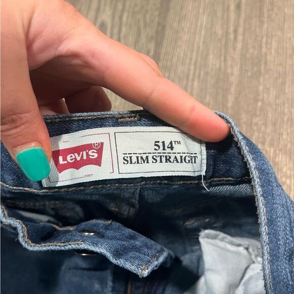 Levi's Youth Boys 514 Slim Straight Jeans Whisker Denim Medium Wash Blue Size 18 - Picture 7 of 11